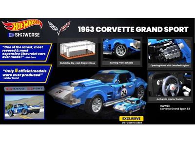 Mattel Mega Bloks - Hot Wheels - 1963 Corvette Grand Sport, blue
