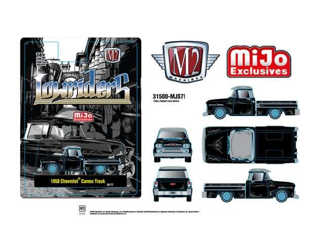 1:64 M2 Machines - 1958 Chevrolet Cameo Truck, black/blue