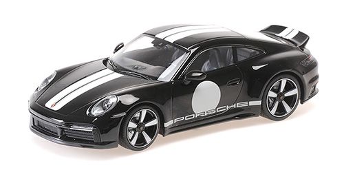 1:18 Minichamps - PORSCHE 911 (992) SPORT CLASSIC – 2022 – BLACK W/STRIPE