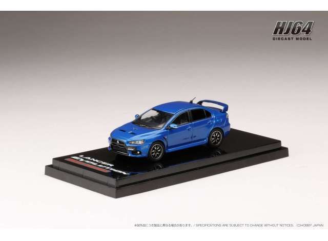 1:64 Hobby Japan - Mitsubishi Lancer Evolution X Final Edition with engine display model, lightning blue mica