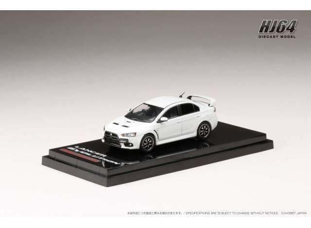 1:64 Hobby Japan - Mitsubishi Lancer Evolution X Final Edition with engine display model, white pearl