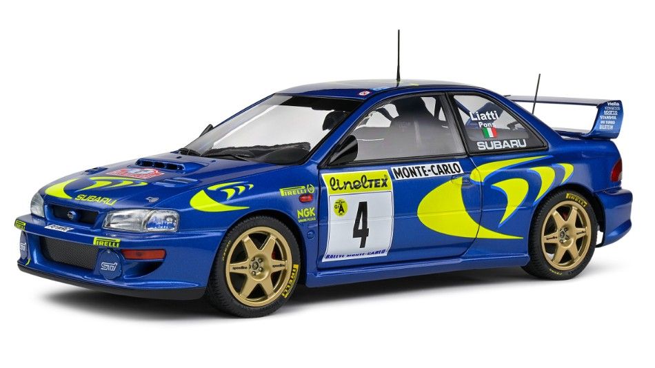 1:18 Solido - Subaru Impres WRX STi #4 Winner Rally Montecarlo 1997 Piero Liatti - Fabrizia Pons