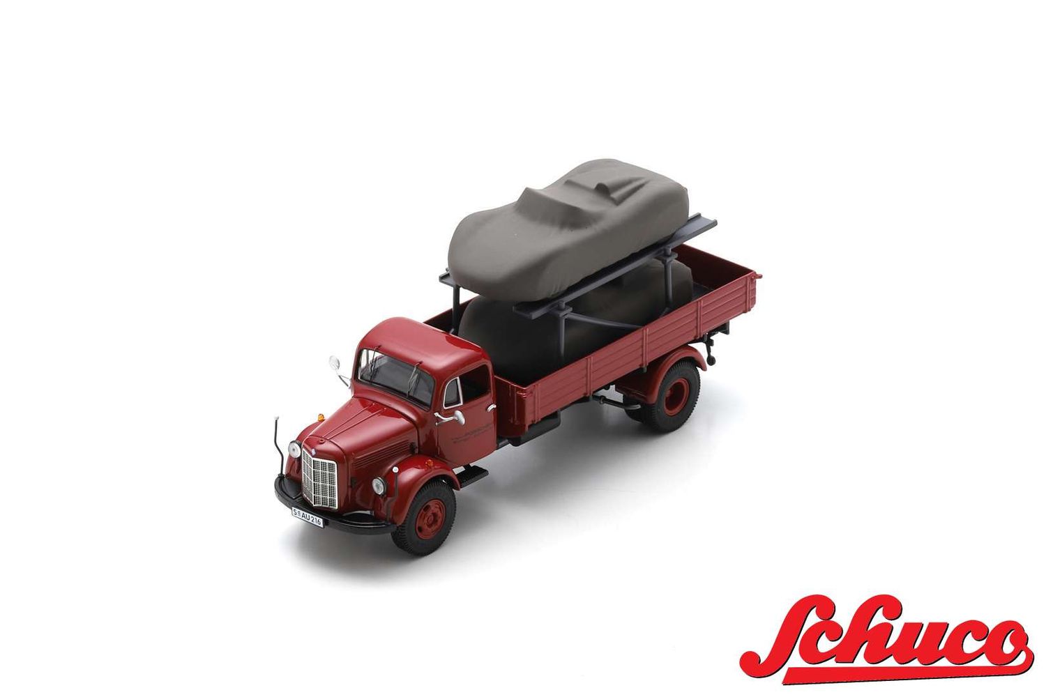 1:43 Schuco - Mercedes-Benz L3500 "Porsche-Renndienst" with Porsche 718 RS