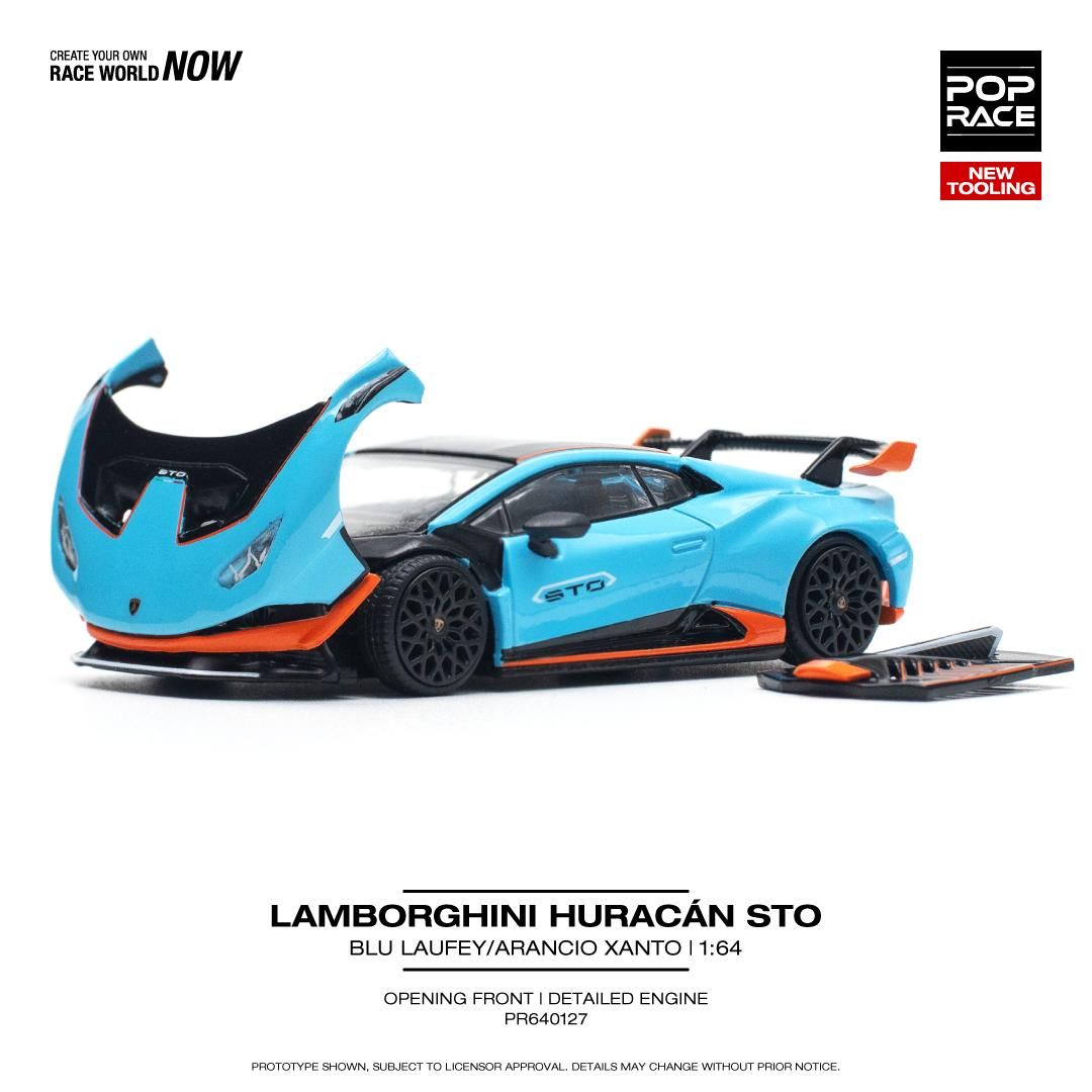 1:64 Pop Race Limited - Lamborghini Huracan, sto blu laufey/arancio xanto