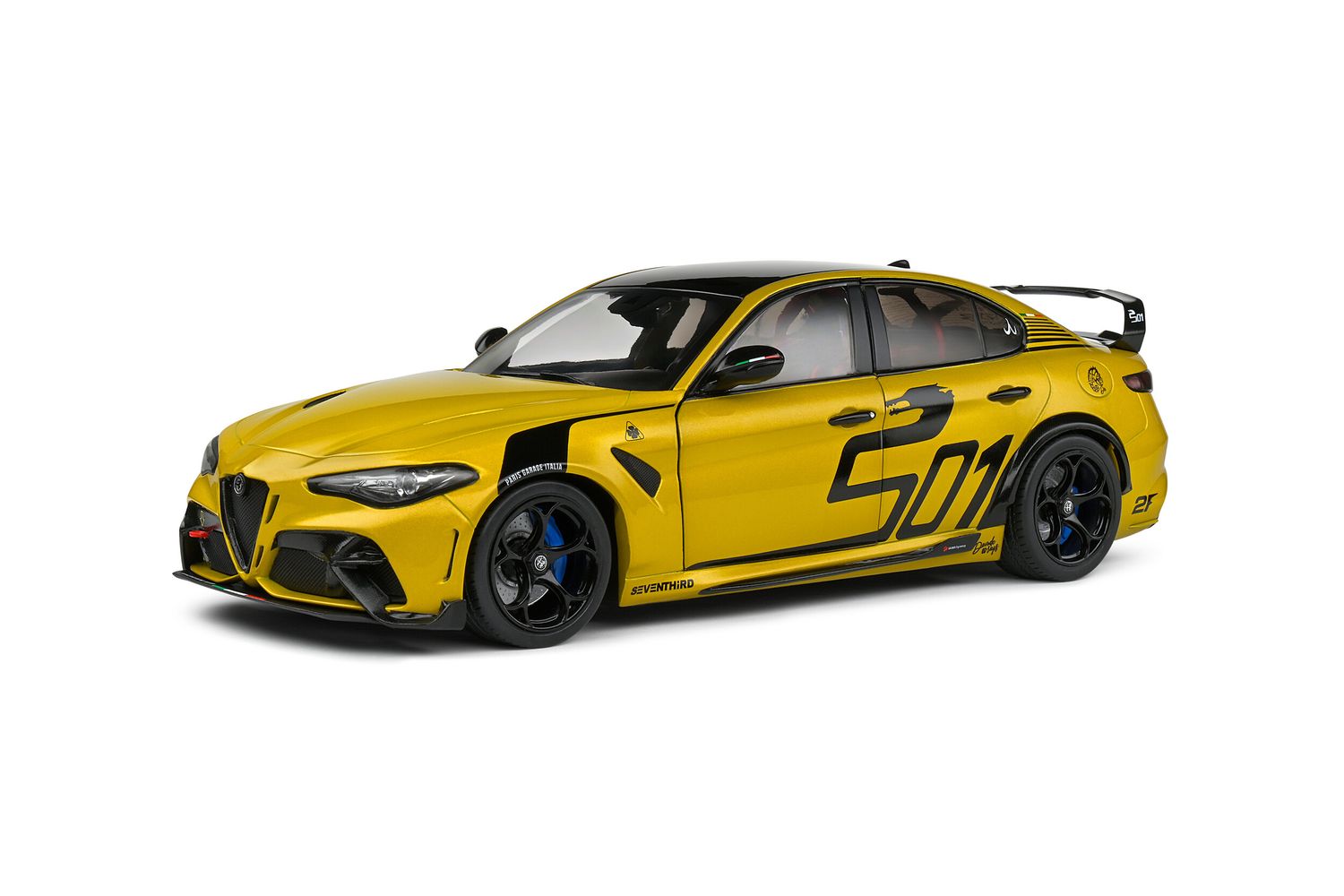 1:18 Solido - Alfa Romeo Giulia GTA Nagemaakt 2022 Yellow Black