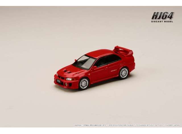 1:64 Hobby Japan - 1998 Mitsubishi Lancer GSR Evolution 5 (CP9A) with Mud flap, palmer red
