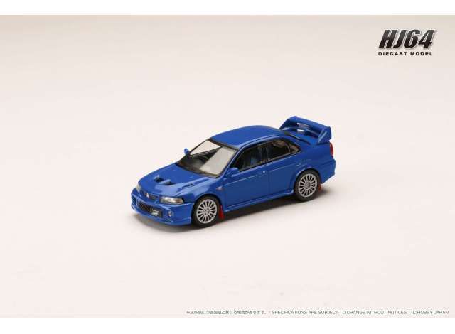 1:64 Hobby Japan - 1999 Mitsubishi Lancer GSR Evolution 6 (CP9A) with Mud flap, lance blue