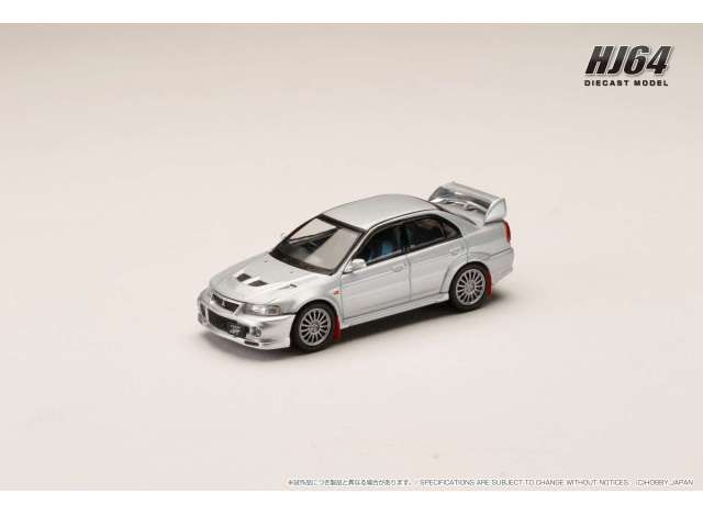 1:64 Hobby Japan - 1999 Mitsubishi Lancer GSR Evolution 6 (CP9A) with Mud flap, satellite silver