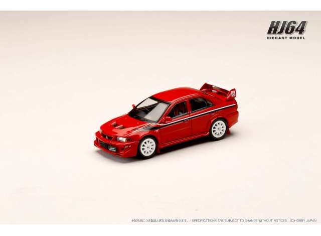 1:64 Hobby Japan - 2000 Mitsubishi Lancer GSR Evolution 6 (T.M.E.) *Special Coloring Package (GF-CP9A)* with Mud flap, passion red