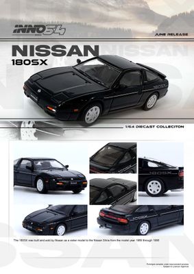 1:64 Inno64 - Nissan 180SX, black 1:64 Inno64 - Nissan 180SX, black
