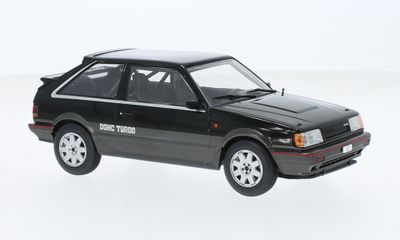 1:24 Whitebox - Mazda 323 4WD Turbo, schwarz/metallic-dunkelgrau, 1989