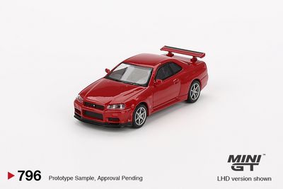 1:64 Mini GT - 1999 Nissan Skyline GT-R (R34) V-Spec Activ Red