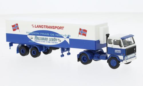1:87 Brekina - Volvo F 89 Koffer-SZ, Langtransport - Hallvard Leröy, 1972