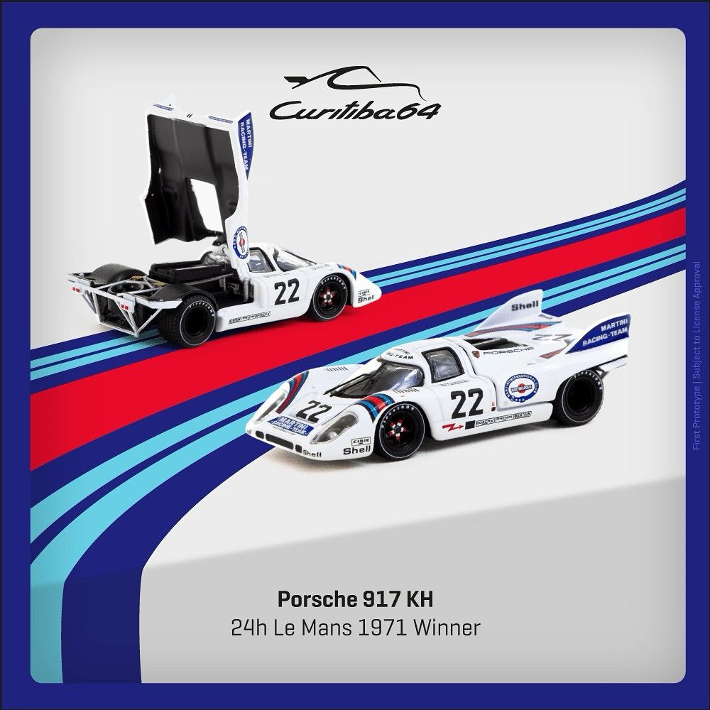 1:64 Tarmac - 1971 Porsche 917KH #22 Winner 24h Le Mans, white/blue