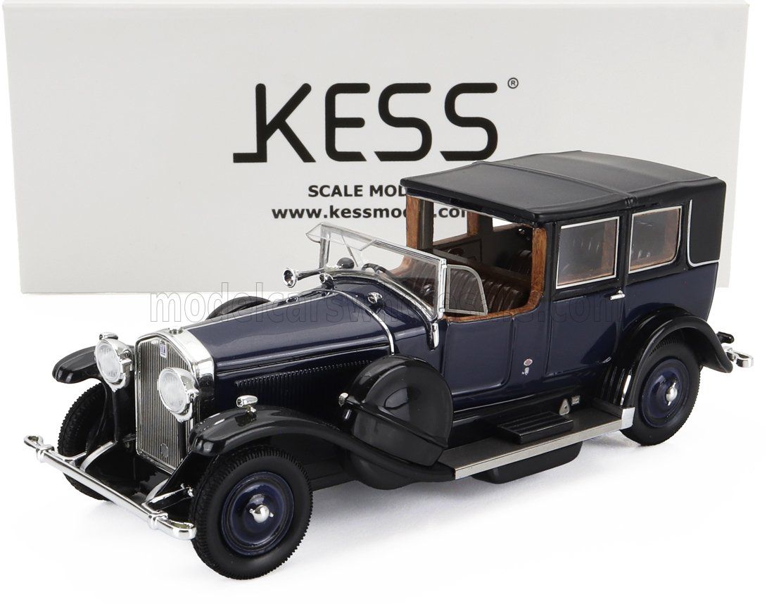 1:43 Kess Model - 1924 ISOTTA FRASCHINI - TIPO 8A LANDAULET SALA SEMICONVERTIBLE OPEN BLUE Black
