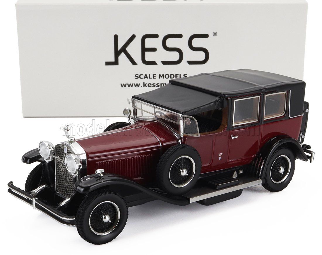 1:43 Kess Model - 1924 ISOTTA FRASCHINI - TIPO 8A LANDAULET SALA SEMICONVERTIBLE CLOSED - BORDEAUX BLACK
