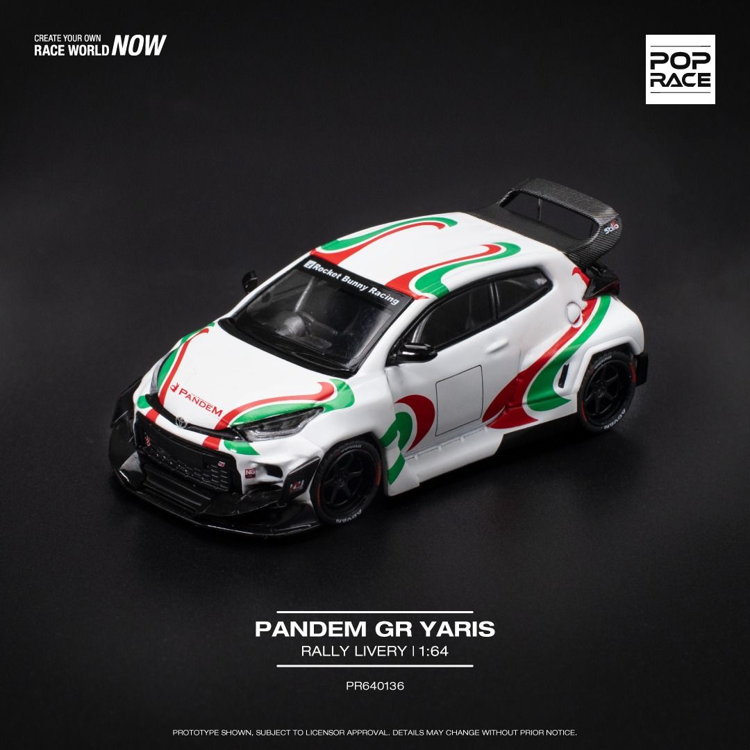 1:64 Pop Race Limited - Pandem GR Yaris, Rally Livery, white/green/red