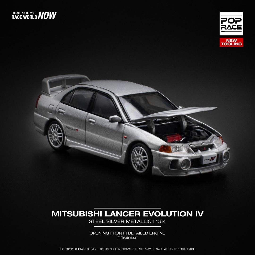1:64 Pop Race Limited - Mitsubishi Lancer Evolution IV, steel silver