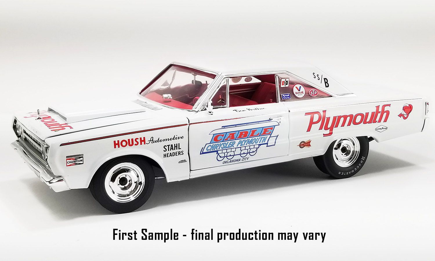 1:18 ACME - 1965 Plymouth Belvedere II *Don Grotheer* Super Stock, white/red