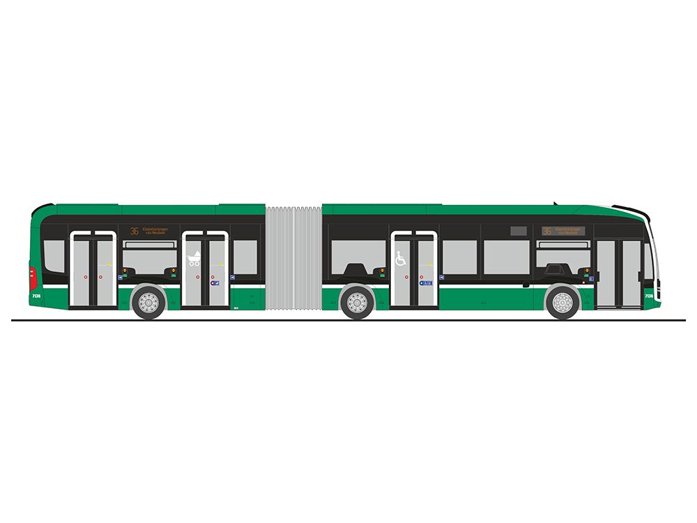1:87 Rietze - Mercedes Benz eCITARO G BVB Basler Verkehrsbetriebe