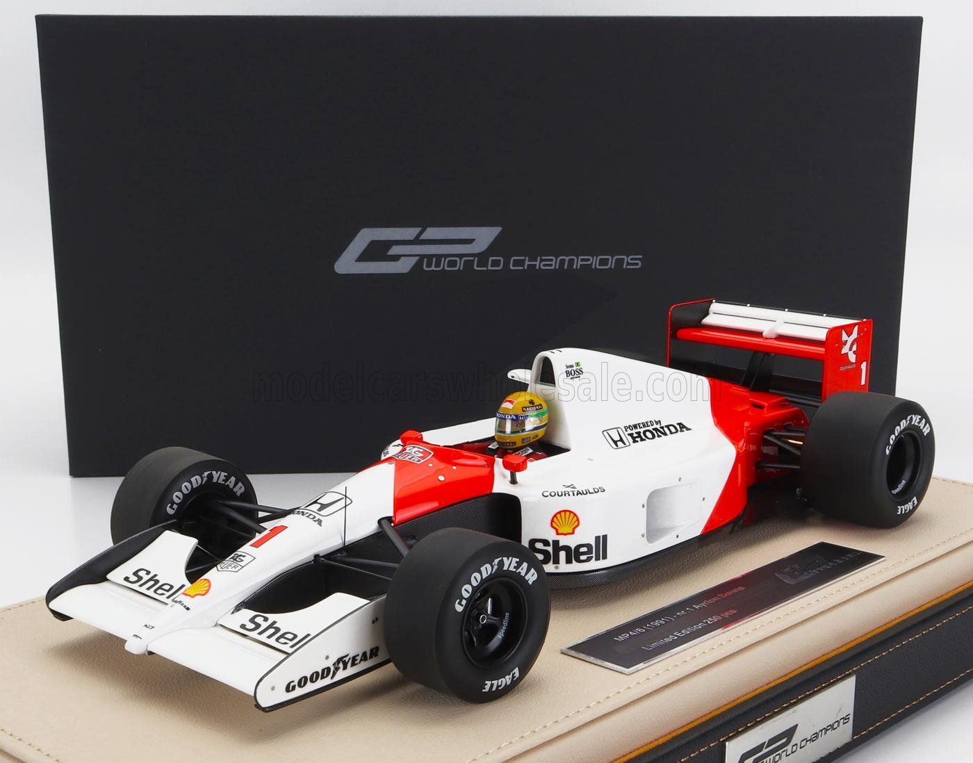 1:12 GP Replicas - McLaren F1 MP4/6 Honda #1 World Champion Pole Position and Winner Monaco GP 1991 Ayrton Senna (Mit Polit Figur) *Bild vom 1:18er*
