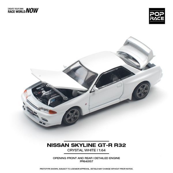 1:64 Pop Race Limited - Nissan Skyline GT-R R32, crystal white