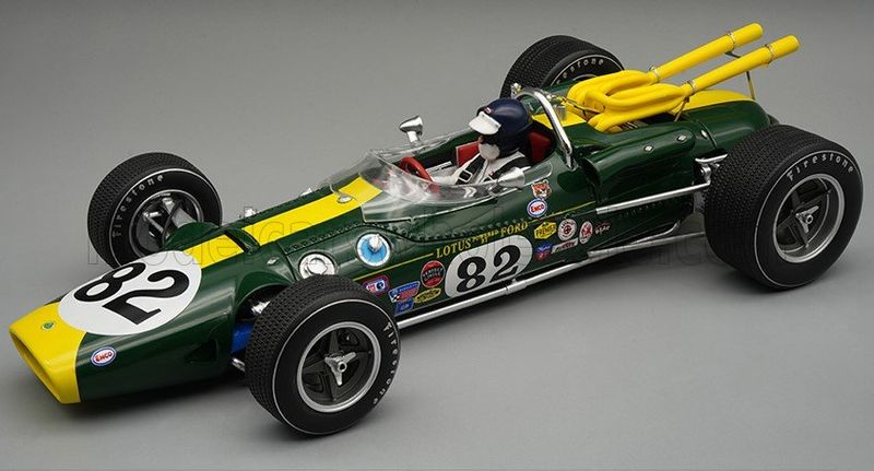 1:18 Tecnomodel - Lotus Type 38 #82 Winner Inidianapolis Indy 500 (with pilot figure) 1965 Jim Clark