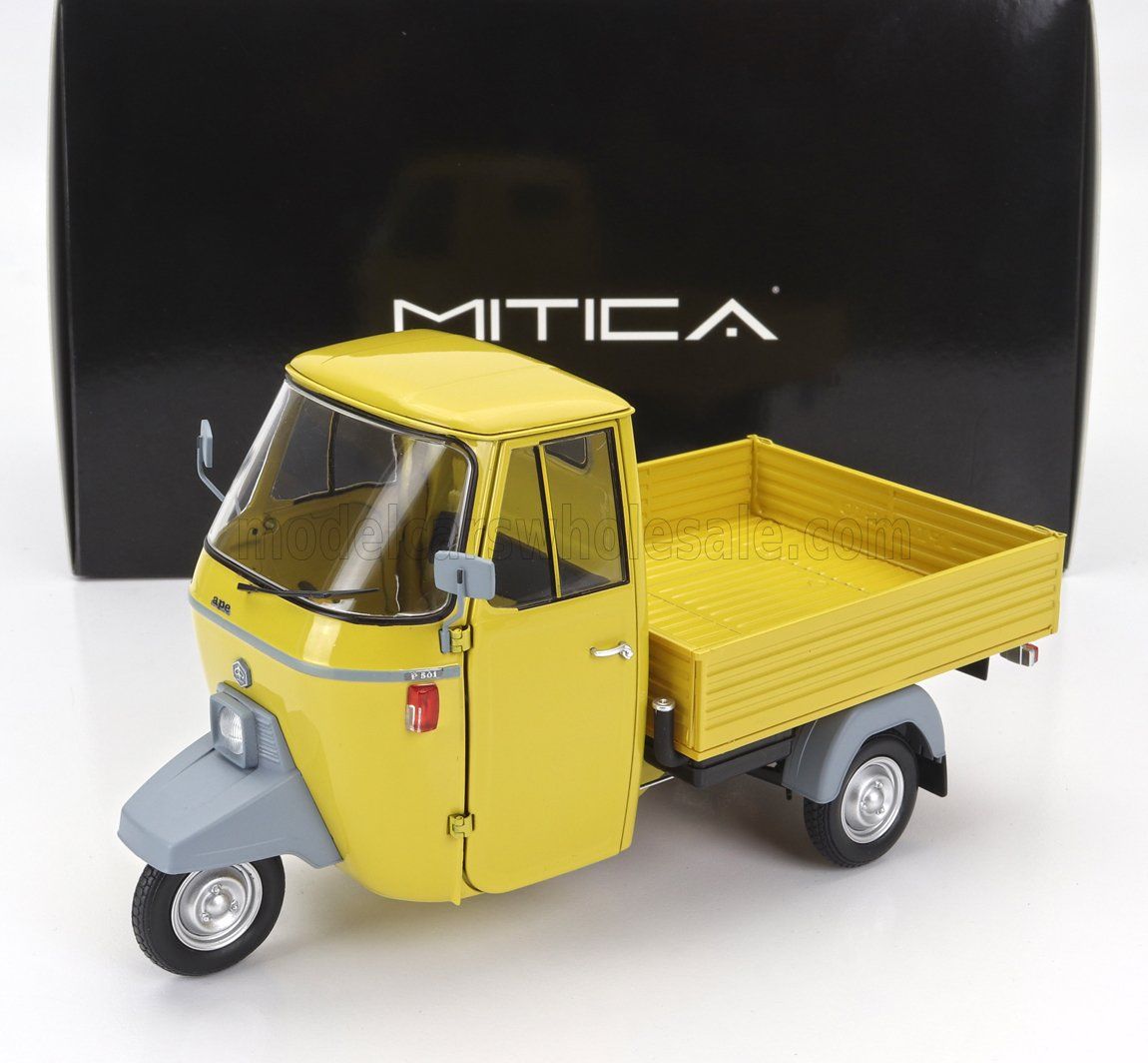 1:18 Mitica Diecast - Piaggio Ape P501 VAN Open 1979 Giallo Texas Yellow