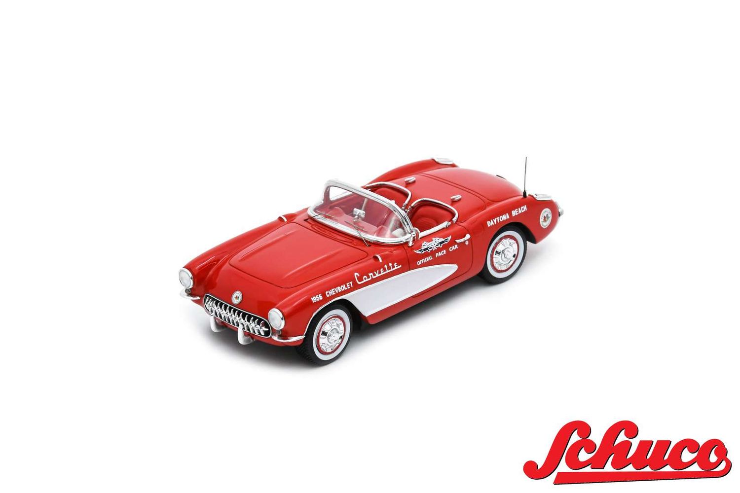 1:43 Schuco - Corvette C1 V8 Pace Car Daytona 1956 Rot