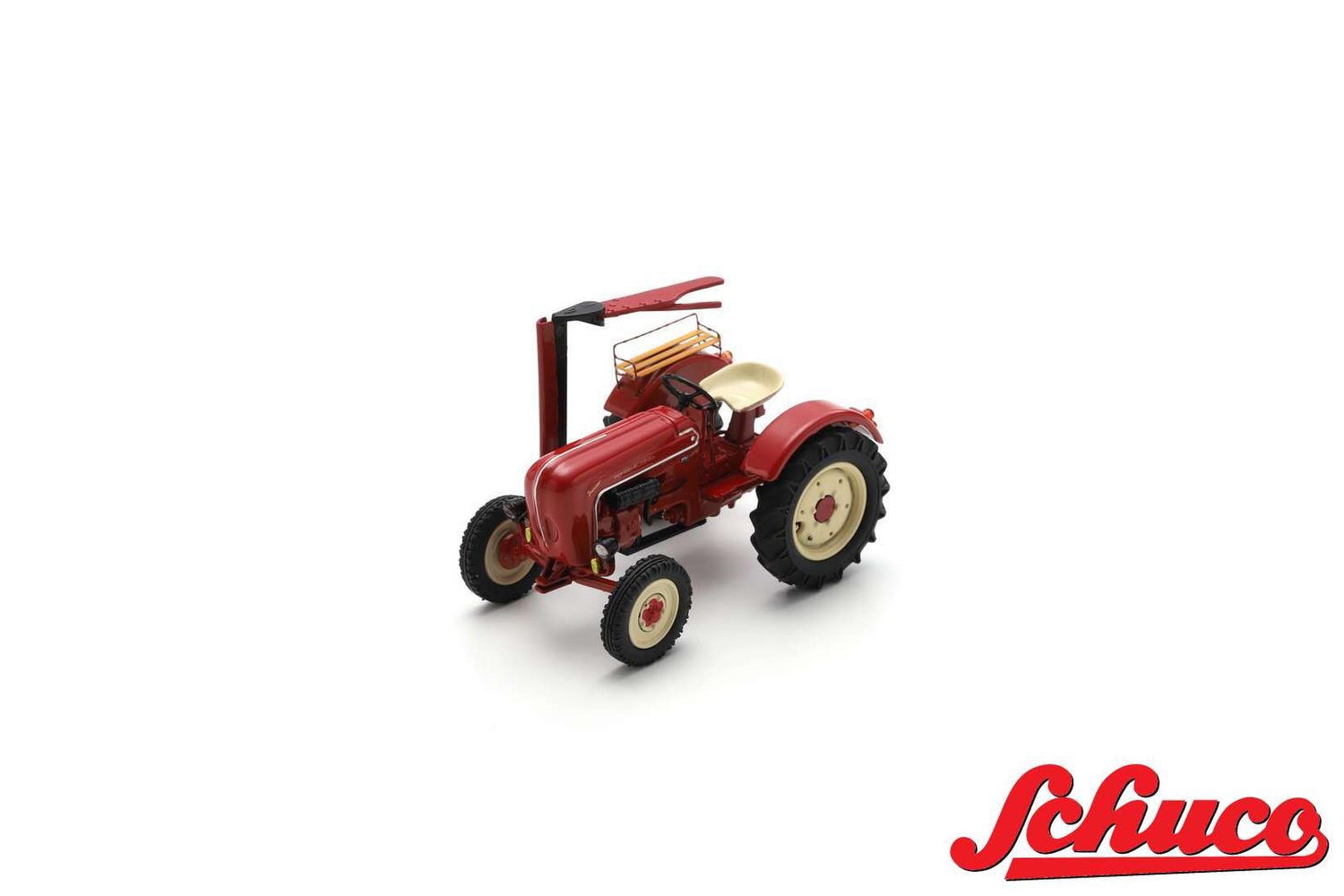 1:43 Schuco - Porsche Junior tractor with mower Rot