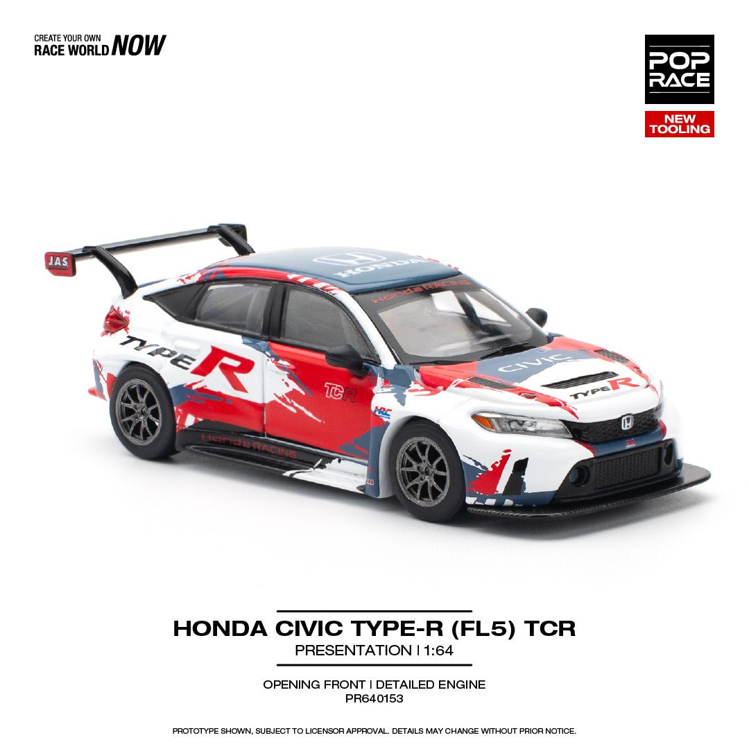 1:64 Pop Race Limited - Honda Civic Type-R (FL5) TCR *Presentation*, white/red/black