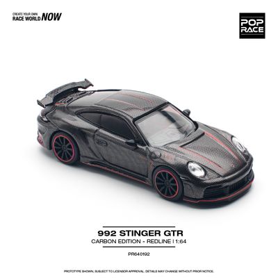 1:64 Pop Race Limited - Porsche 992 Stinger GTR Carbon Edition *Redline*, anthracite