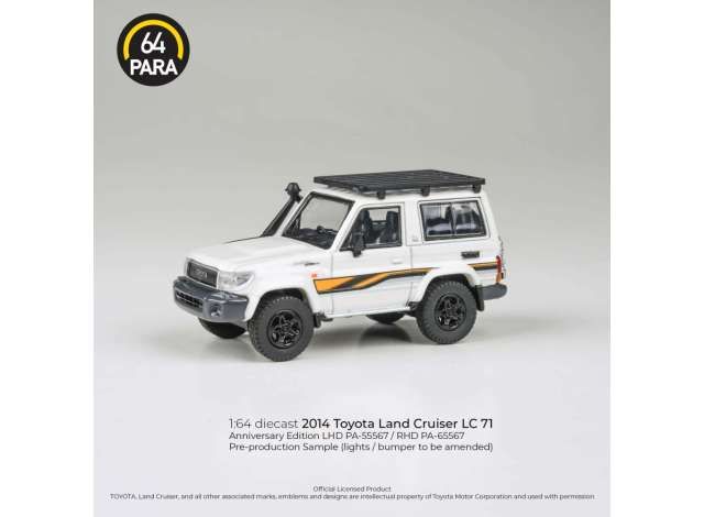1:64 Para64 - 2023 Toyota Land Cruiser LC71, white anniversary Ed RHD 1:64 Para64 - 2023 Toyota Land Cruiser LC71, white anniversary Ed RHD