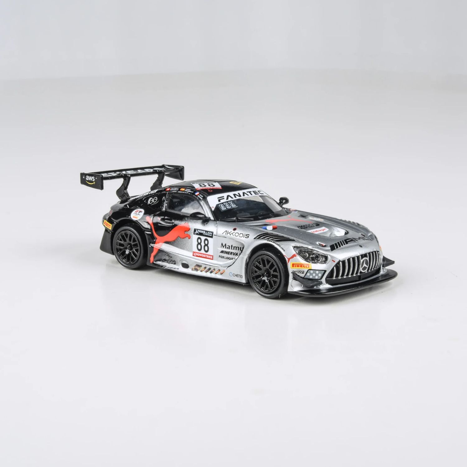 1:64 Para64 - 2022 Mercedes AMG GT3 Evo #88 24h Spa Akkodis P1, silver-grey