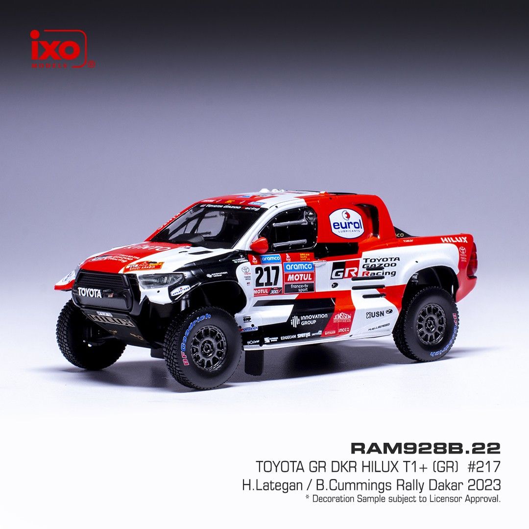 1:43 Ixo - 2023 Toyota GR DKR Hilux T1 Rally Dakar #217 H.Lategan B.Cummings