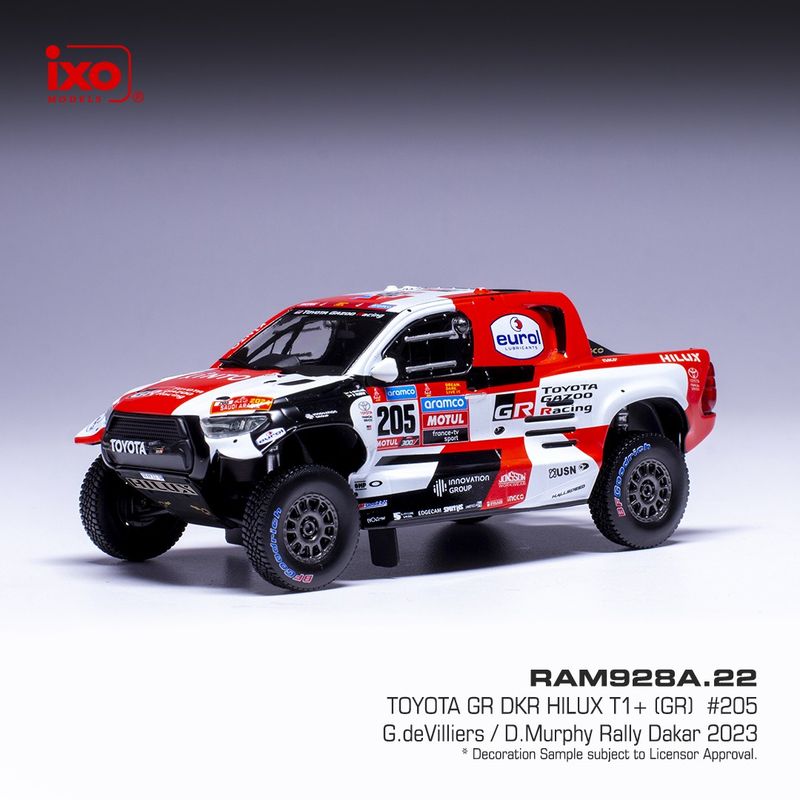 1:43 Ixo - 2023 Toyota GR DKR Hilux T1 Rally Dakar #205 de Villiers D.Murphy