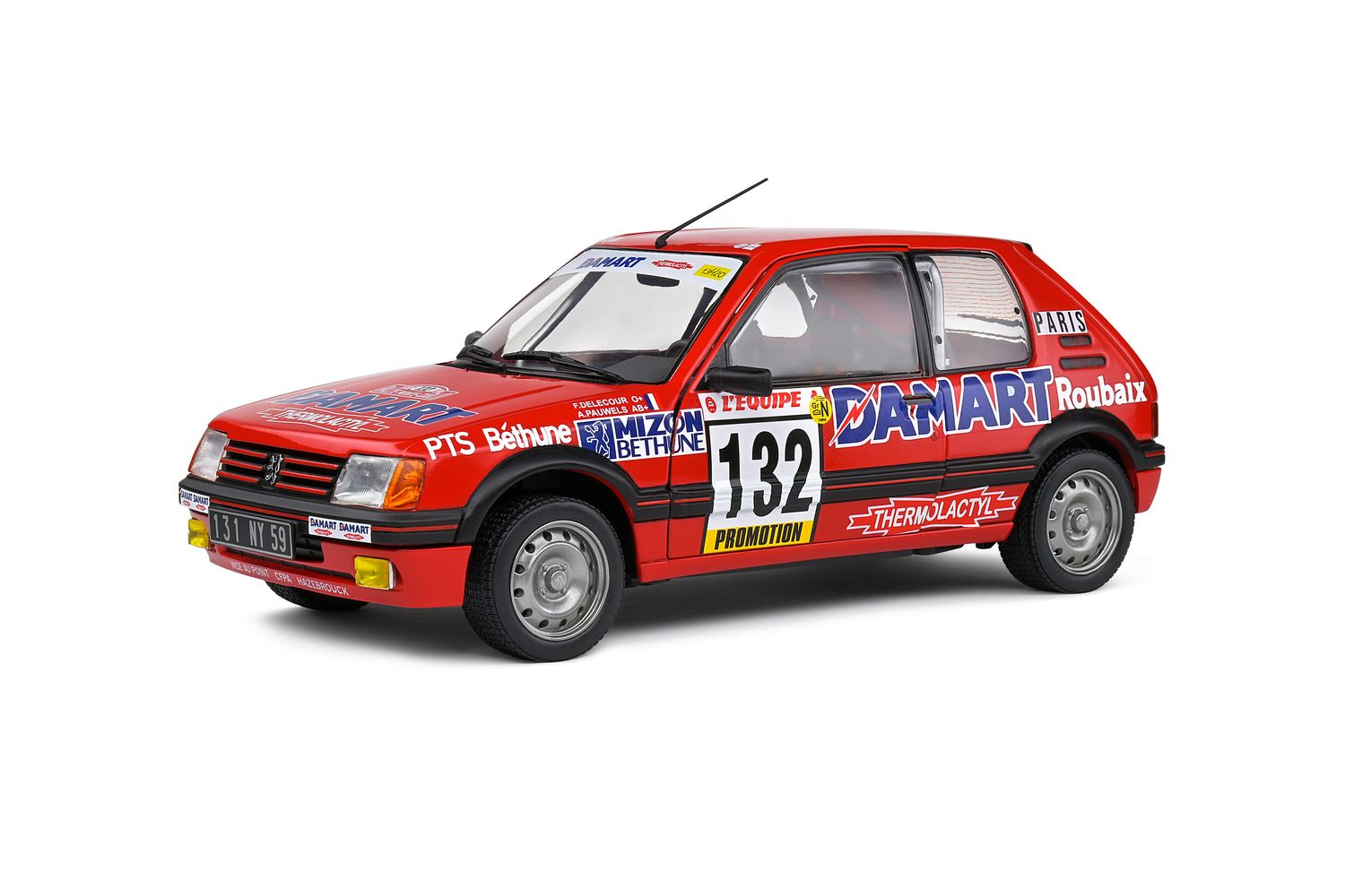 1:18 Solido - Peugeot 205 1.6 GTi #132 Rally Montecarlo 1986 Francois Delecour - Anne Chantal Pauwels