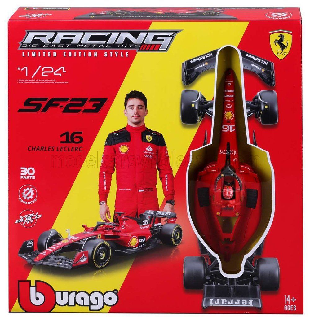 1:24 Bburago - 2023 Ferrari F1 SF-23 Team Scuderia Ferrari #16 Season 2023 Charles Leclerc *Kit*