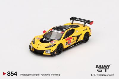 1:64 Mini GT - 2024 Chevrolet Corvette Z06 GT3.T #3 Corvette Racing By Pratt Miller Motorsports Daytona 24hrs, yellow/black 1:64 Mini GT - 2024 Chevrolet Corvette Z06 GT3.T #3 Corvette Racing By Pratt Miller Motorsports Daytona 24hrs, yellow/black