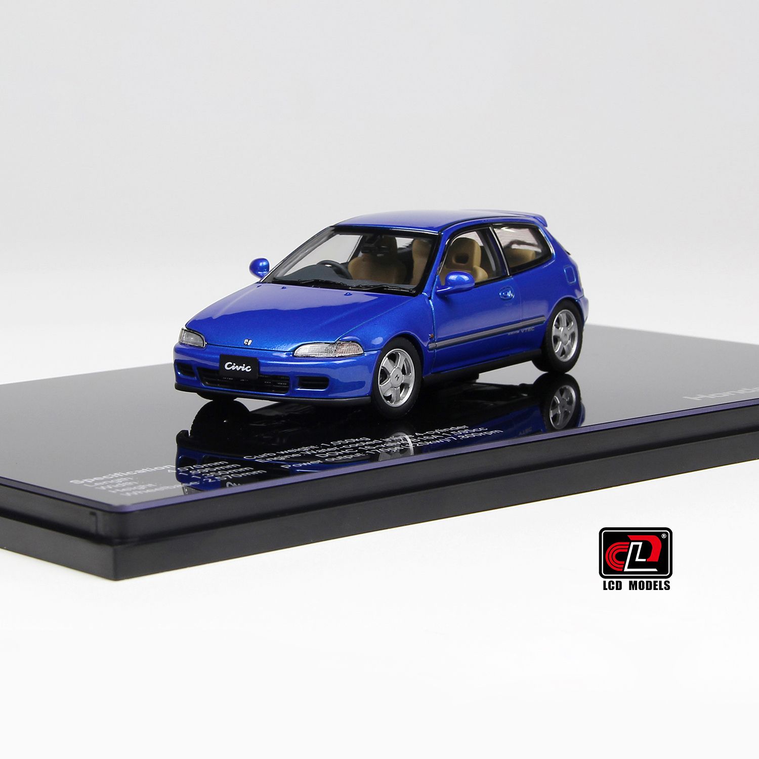 1:43 LCD Models - 1993 Honda Civic SIR II EG6 VTec Blue