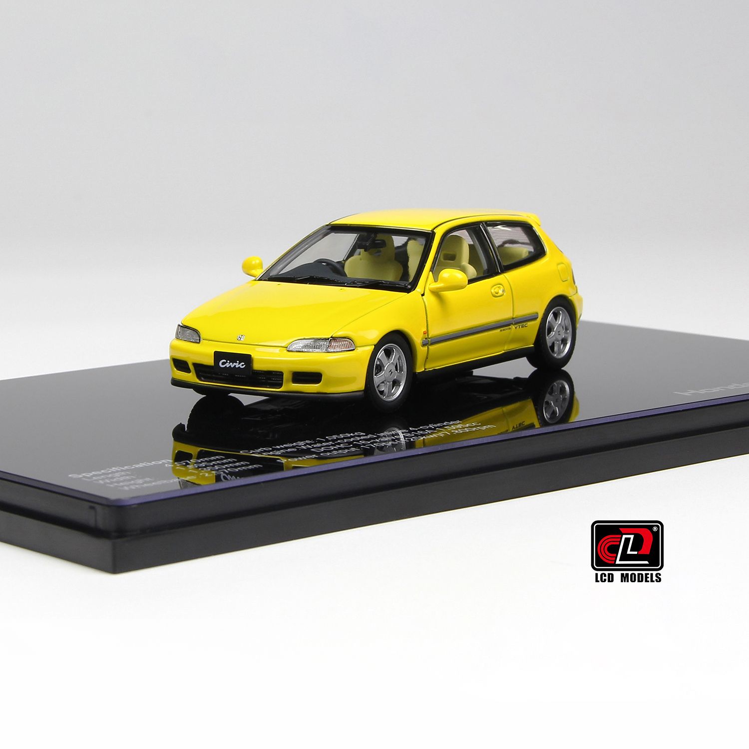 1:43 LCD Models - 1993 Honda Civic SIR II EG6 VTec Yellow