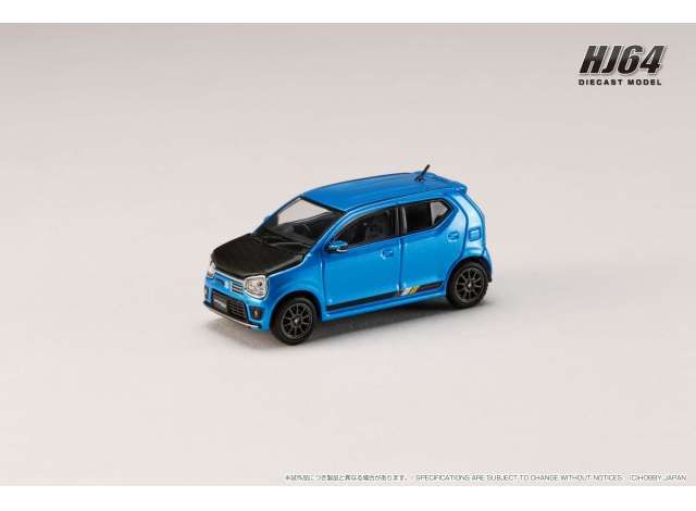 1:64 Hobby Japan - Suzuki Alto Works (HA36A) CARBON BONNET Customized Versie, brisk blue metallic
