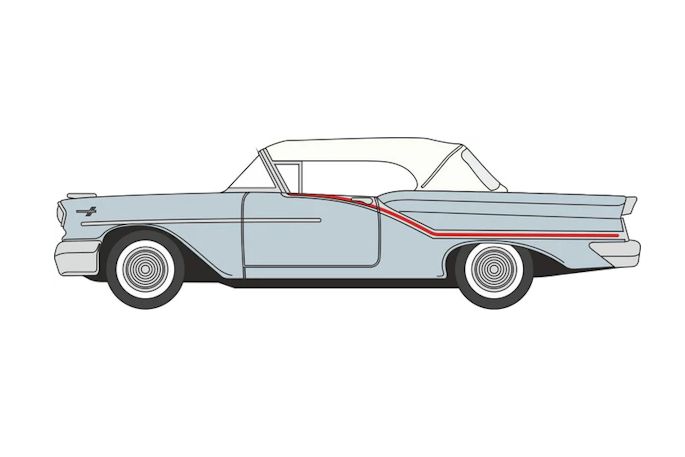 1:87 Oxford  - 1957 Oldsmobile 88 Convertible (closed) Juneau Gray/accent Red/white