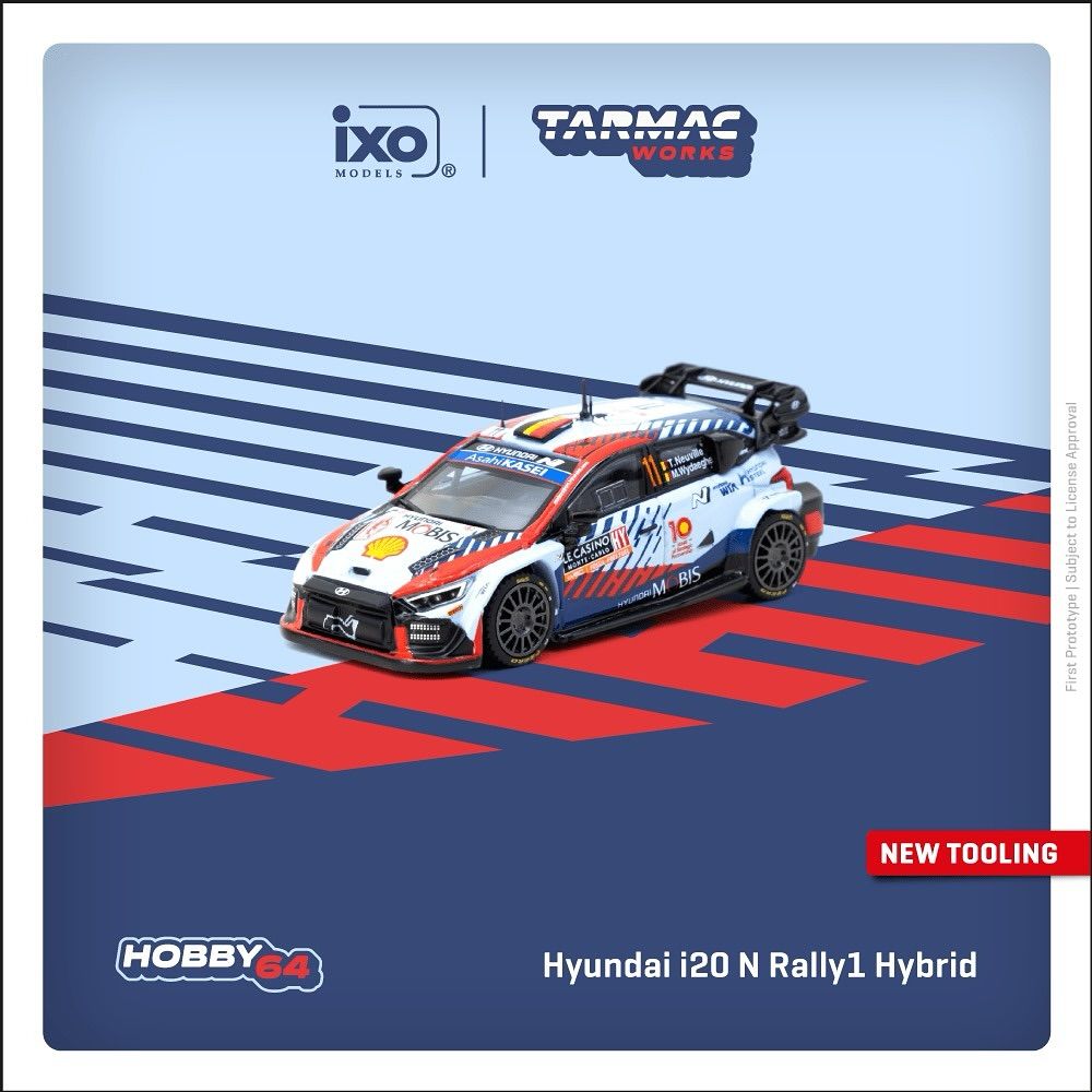 1:64 Tarmac - Hyundai i20 N Rally1 Hybrid Rallye Monte-Carlo 2024 Winner Thierry Neuville/Martijn Wydaegh
