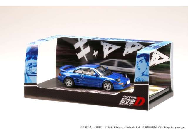 1:64 Hobby Japan - Toyota MR2 (SW20) G-Limited / INITIAL D VS Takumi Fujiwara with Kai Kogashiwa driver Figure, blue
