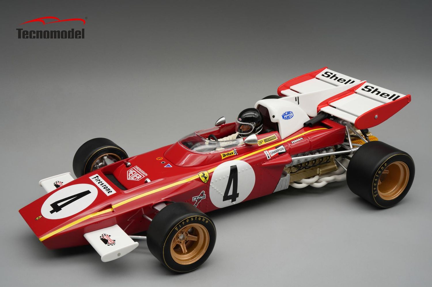 1:18 Tecnomodel - Ferrari 312 B2 F1 1971 Monaco GP Driver: Jacky Ickx  Car #4