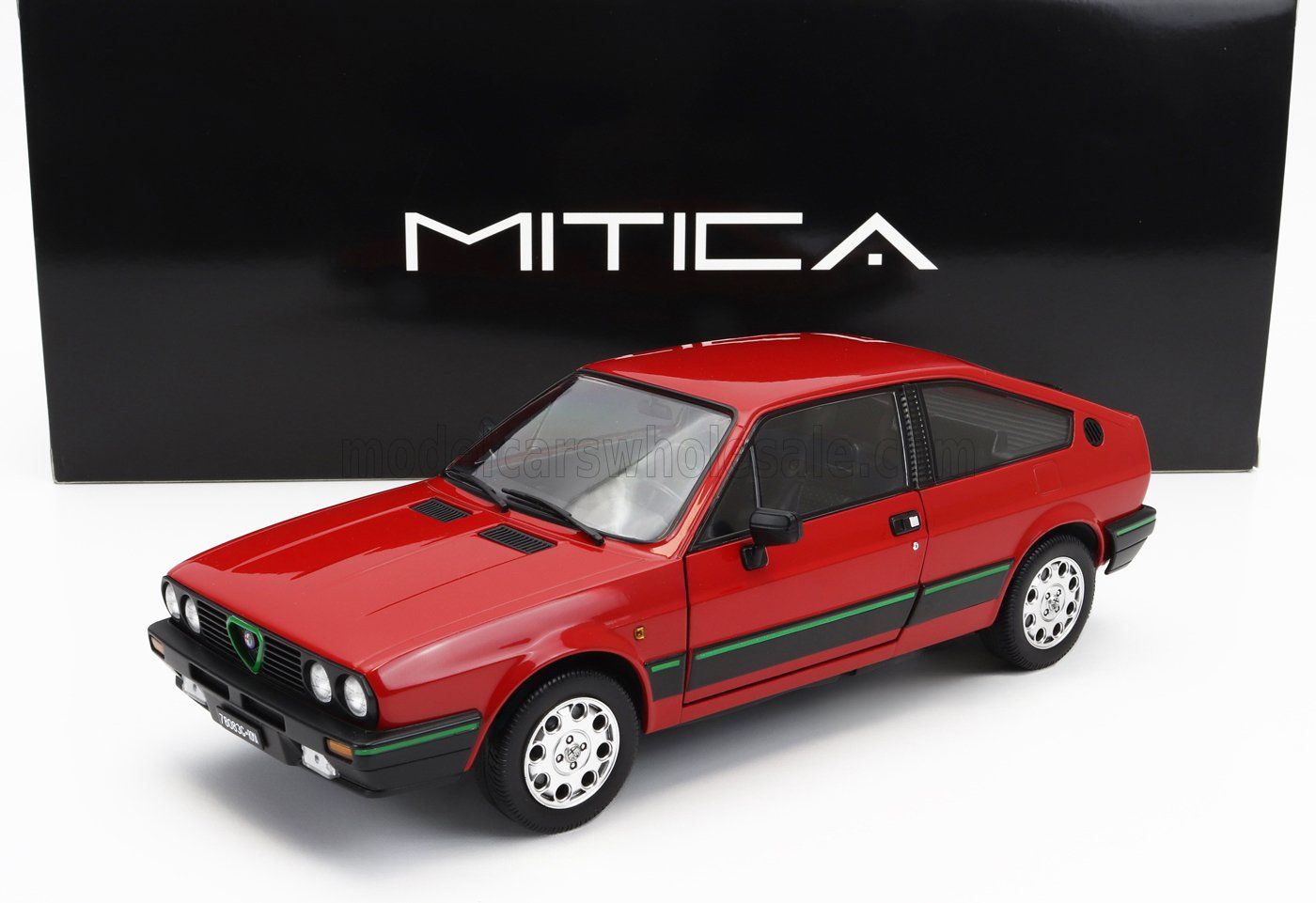 1:18 Mitica Diecast - 1993 Alfa Romeo Sprint 1.5 Quadrifoglio Verde Rosso Alfa Red