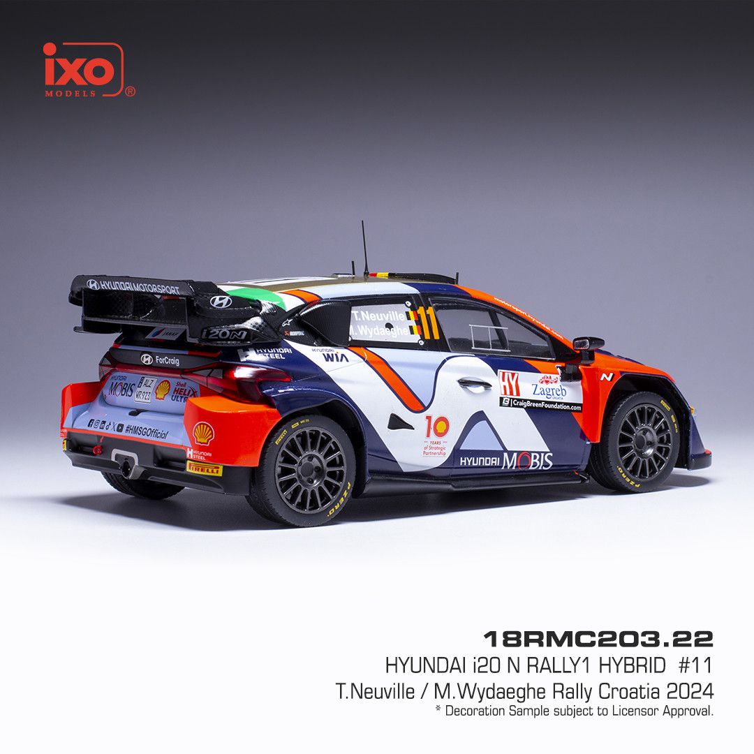 IXO 1/43 Hyundai I20 N Rally1 Neuville - WRC Croatie 2022 (Prévente)
