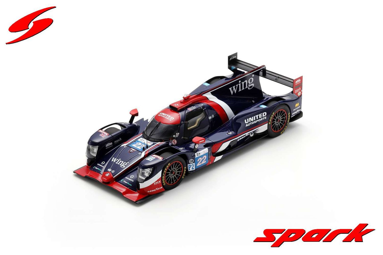 1:18 Spark - Oreca 07 - Gibson No.22 UNITED AUTOSPORTS Winner LMP2 class Le Mans 24H 2024 O. Jarvis - B. Garg - N. Siegel
