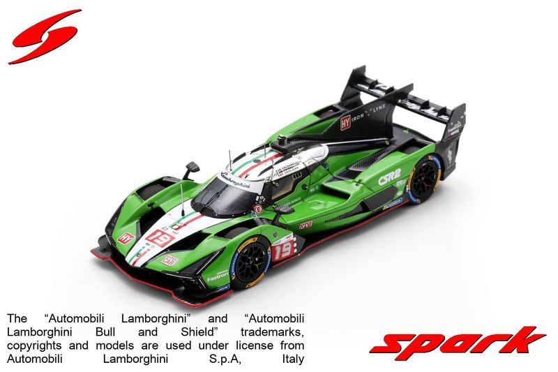 1:43 Spark - Lamborghini SC63 No.19 LAMBORGHINI IRON LYNX Le Mans 24H 2024 R. Grosjean - A. Caldarelli - M. Cairoli 1:43 Spark - Lamborghini SC63 No.19 LAMBORGHINI IRON LYNX Le Mans 24H 2024 R. Grosjean - A. Caldarelli - M. Cairoli